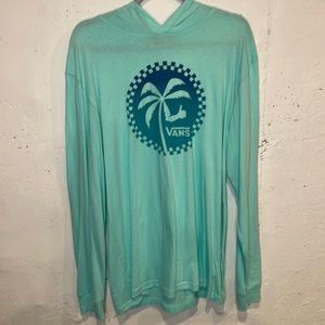 Mens Vans long sleeve hooded graphic T-shirt size L / Green